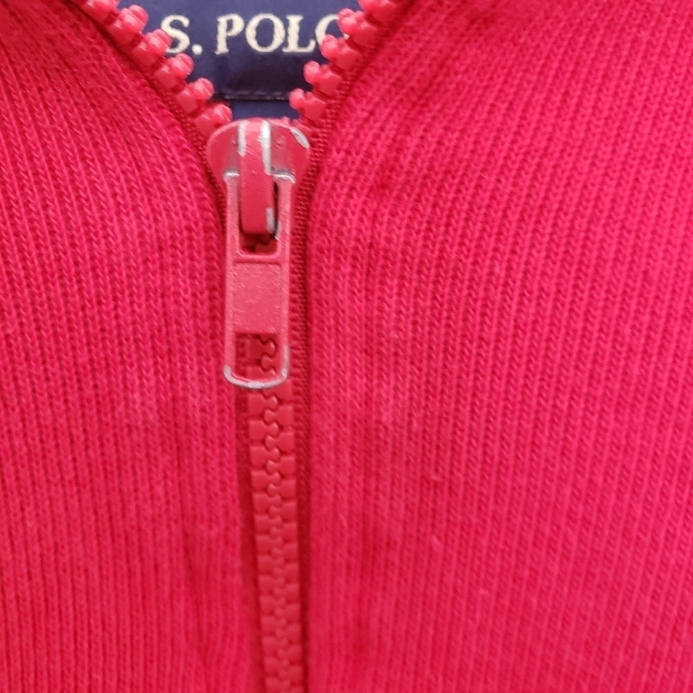 U.S. Polo Assn Red Half Zip Up Sweater - Picture 10 of 14